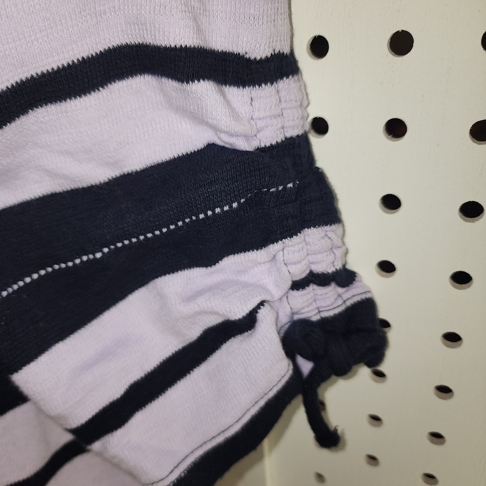 Talbots Navy and Lavender Striped 3/4 Sleeve Knit Top XLP - Picture 4 of 6